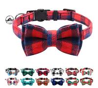 Joytale Cat Collar with Bell and Bow Tie, Soft Tartan, Quick Release Safety Collars for Kitten and Cats, 1 Pack, Red