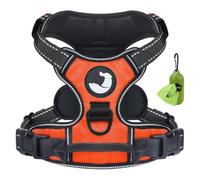 Joytale Dog Harness Large Dog No Pull Harness for Dogs with 2 Leash Clips, Adjustable Soft Padded Dog Harness Reflective with Easy Control Handle for Walking and Training, Orange, XL