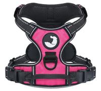 Joytale Dog Harness Medium No Pull Harness for Dogs with 2 Leash Clips, Adjustable Soft Padded Dog Harness Reflective with Easy Control Handle for Walking and Training, Hot Pink, M