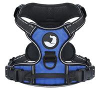 Joytale Dog Harness Medium No Pull Harness for Dogs with 2 Leash Clips, Adjustable Soft Padded Dog Harness Reflective with Easy Control Handle for Walking and Training, Navy Blue, M