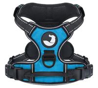 Joytale Dog Harness Medium No Pull Harness for Dogs with 2 Leash Clips, Adjustable Soft Padded Dog Harness Reflective with Easy Control Handle for Walking and Training, Sky Blue, M