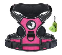 Joytale Dog Harness Small Dog No Pull Harness for Dogs with 2 Clips, Adjustable Soft Padded Dog Harness Reflective with Easy Control Handle for Walking and Training, Hot Pink, S
