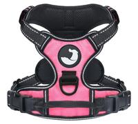 Joytale Dog Harness Small Dog No Pull Harness for Dogs with 2 Clips, Adjustable Soft Padded Dog Harness Reflective with Easy Control Handle for Walking and Training, Pink, S
