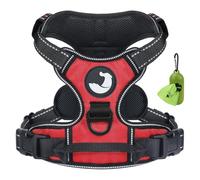 Joytale Dog Harness Small Dog No Pull Harness for Dogs with 2 Clips, Adjustable Soft Padded Dog Harness Reflective with Easy Control Handle for Walking and Training, Red, S