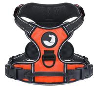 Joytale Dog Harness Small Dog No Pull Harness for Dogs with 2 Clips, Adjustable Soft Padded Dog Harness Reflective with Easy Control Handle for Walking and Training, Orange, S