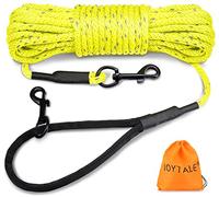 Joytale Long Training Lead for Dogs, 15/10/5M Strong Reflective Training Leads with Soft Handle, Nylon Rope Long Line Leash for Small and Puppy Dogs with 2 Hook Tie out, 5M, Neon Yellow