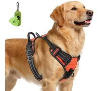 Joytale No Pull Dog Harness, Soft Padded Reflective Vest with Front & Back Lead Clips, Adjustable Straps & Grab Handle, for Night Walks, Hiking & Training, No Escape for Big Dogs, Orange, XL