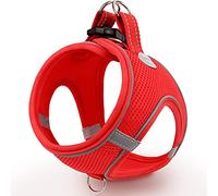 Joytale Step in Dog Harness,Soft Mesh Reflective Breathable Vest Harnesses,Easy Walk Harness with Safety Buckle for Cat,Puppies and Extra Small Dogs,XXS,Red