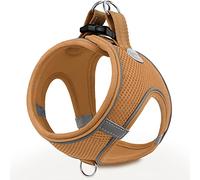 Joytale Step in Dog Harness,Soft Mesh Reflective Breathable Vest Harnesses,Easy Walk Harness with Safety Buckle for Small and Medium Dogs,L,Brown
