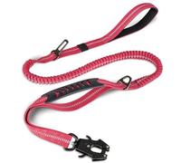 Joytale Tactical Dog Lead Heavy Duty, 1.2-1.8m Shock Absorbing Bungee leash with 2 Handle, Metal Carabiner Clip, Car Seatbelt, Strong No Pull Lead for Medium Large X-Large Dogs, Hotpink