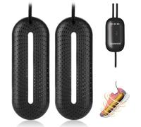 Joytential Electric Shoe Dryer, Boots Dryer with Controller, Heated Shoe Warmer 3/6/9 Hours Auto Off Timer Silent Drying for Shoes, Gloves, Socks, Black (Standard UK Plug)