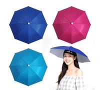 Joytey 3 PCS Head Umbrella Hats Mini Umbrella Caps with Elastic Headband Small Camouflage Umbrellas Adults Foldable Hands-free Umbrellas for Outdoor Garden Fishing Hiking Camping Climbing
