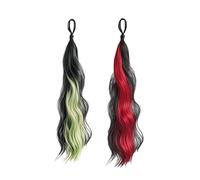 Joytey Hair Extensions Colors Ponytail Extensions Wave Braided 22 IN Synthetic Hairpieces Thick Party Highlights Hair Rainbow Hair Accessories for Girls Women