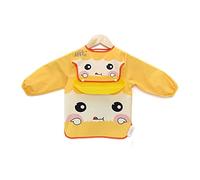 JOYTO Premium Full Cover Long Sleeve Weaning Bib, Waterproof Bibs for Baby and Toddler 6-36 months, Easy to Clean, Food Catcher Detachable - Sheep Design