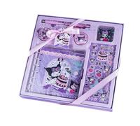 Joytop Dessert Party Notebook Gift Set - Kawaii Pastel Stationery Set with Stickers, Clips & Tape - Gift Box for Journaling & School (2 Styles) (Purple)