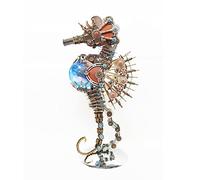 Joytopiaminds 3D Metal Puzzle for Adults, 2100+PCS DIY Assemble Steampunk Seahorse Model Planet Lamp with Touch-Controlled 16 Colors LED Light, Creative Decorations for Home or Office