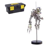 Joytopiaminds 3D Metal Puzzles for Adults, 700+PCS DIY 3D Steampunk Mechanical Diver Ape Model Kits with Color-Changing LED Parts, Creative Decorations for Home or Office