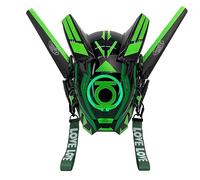 Joytopiaminds Full-Face Mask, Mechanical Futuristic Punk Masks, Tech wear Mask with LED Light for Halloween Cosplay & Parties