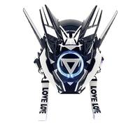 Joytopiaminds Full-Face Mask, Mechanical Futuristic Punk Masks, Tech wear Mask with LED Light for Halloween Cosplay & Parties