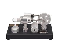 Joytopiaminds Gamma Type Alcohol-Powered Hot-Air Stirling External Combustion Engine Model with LED Generator & Voltage Display for Physical Science Experiment Display & Decoration