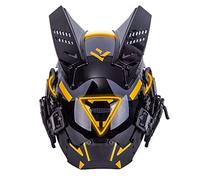 Joytopiaminds LED Light Up Full-Face Mask, Futuristic Cyberpunk Costume Mask with Glowing Effects for Halloween, Cosplay & Costume Parties