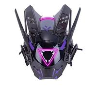 Joytopiaminds LED Light Up Full-Face Mask, Futuristic Cyberpunk Costume Mask with Glowing Effects for Halloween, Cosplay & Costume Parties