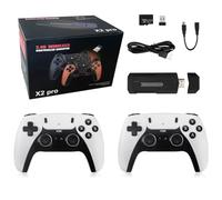 Joytopiaminds New X2 PRO Retro Game Console Stick, 4K Ultra HD HDMI Output Plug & Play TV Game Arcade with Dual Wireless Controllers for TV Projector Monitor (128G/40000+Games)