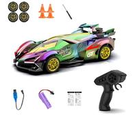 Joytopiaminds Radiant-Iridescent Remote Control Drift Car, 2.4G 4WD RC Sport Car with Colorful Lighting Effects & Spray Effect, Vibrant RC Racing Toys for Hobbyist