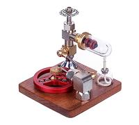 Joytopiaminds Retro Steam Engine Model Kits, Adjustable Speed Alcohol-Powered Stirling Engine with Ball Bearing Flywheel for Physical Science Experiment Display