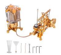 Joytopiaminds Retro Steam Engine Model Kits, Watt Style Alcohol Fueled Steam Engine with Boiler & Generator for Physical Science Experiment Display
