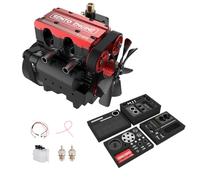 Joytopiaminds SEMTO 7.0cc Inline Double-Cylinder Four-Stroke Air-Cooled ST-NF2 Nitro Engine Set Includes F-Type Electric Plug, 75ml Fuel Tank, Silicone Oil Pipe, and Brush Start Ignition Power Module