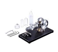 Joytopiaminds Stirling Engine Model Kit, Alcohol Powered Hot Air Stirling Engine with Safety Lock for Physical Science Experiment Display