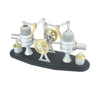 Joytopiaminds Stirling Engine Model Kit, All Metal Beam Opposed Twin Cylinder Stirling Engine with Alcohol Lamp for Physical Science Experiment Display