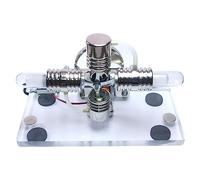 Joytopiaminds Stirling Engine Model Kit, Alpha-Type Horizontal Opposed Hot Air Stirling Engine Generator Kit with Dual Alcohol Lamps for Physical Science Experiment Display