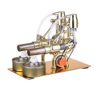 Joytopiaminds Stirling Engine Model Kit, L-Type Double-Cylinder Stirling Engine with LED & Bulb for Physical Science Experiment Display