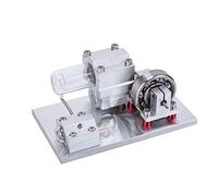 Joytopiaminds Stirling Engine Model Kit, Mini Semi-Perspective Free Piston Hot Air Stirling Engine with Quartz Glass & Alcohol Lamp for Physical Science Experiment Display
