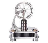 Joytopiaminds Stirling Engine Model Kits, Hot Water Powered All-Metal Low Temperature Stirling Engine with Double Flywheel for Physical Science Experiment Display