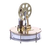 Joytopiaminds Stirling Engine Model Kits, Hot Water Powered Low Temperature Stirling Engine with Golden Arc Base for Physical Science Experiment Display