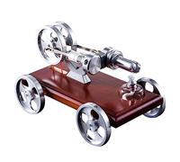 Joytopiaminds Stirling Engine Model Kits, Solid Wood Baseplate Stirling Engine with Glass Cylinders & Metal Components for Physical Science Experiment Display
