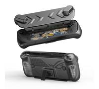 JOYTORN Full Protective Case Cover Compatible with ASUS Rog Ally X, Rog Ally X Case with Detachable Front Shell,Back Case-Frosted Handheld Design with Tempered Glass Screen Protector-Black