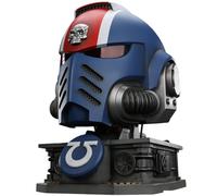 JOYTOY 1:1 Titus Wearable Helmet Warhammer 40K Action Figures Ultramarines Lieutenant Titus' MKX Helmet and Display Stand Collectible Model 17.3Inch Birthday Gifts