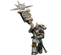 JOYTOY Chosen with Legion Standard Warhammer 40K 1/18 Action Figures Iron Warriors Command Squad Chosen with Legion Standard Collectible Model 4.8Inch Partial pre-Sale Amount Available Around-Oct.
