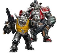 JOYTOY TMNT-Super Bebop And Mighty Rocksteady 1/18 Action Figures Super Bebop And Mighty Rocksteady Figure Detachable Weapons Poseable Joints Collectible Model Birthday Gift Movie Collectors
