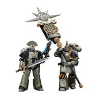 JOYTOY Warhammer 40K 1/18 Action Figures Iron Warriors Command Squad Chosen with Legion Standard MKVI Tactical Sergeant 2PCS Collectible Model 4.8Inch Partial pre-Sale Amount Available Around-Oct.