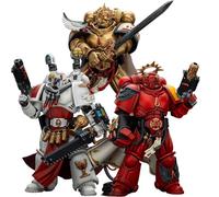 JOYTOY Warhammer 40K Blood Angels 1/18 Action Figures Captain with Inferno Pistol & Power Fist Blood Angels Sanguinary Priest Captain with Heavy Bolt Pistol & Power Sword 3PCS Model Collection