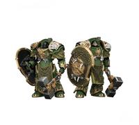 JOYTOY Warhammer The Horus Heresy Salamanders Firedrake Terminator 2 Figures Set with Thunder Hammer and Dragonscale Storm Shield Highly Detailed Articulated Action Figure Collectible Model Birthdays