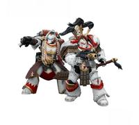 JOYTOY Warhammer The Horus Heresy White Scars Stormseer & Cataphractii Praetor Set Highly Detailed Articulated Action Figure Collectible Model Birthdays