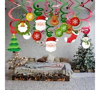 Joytplay 30pcs Christmas Hanging Swirl Decoration,Merry Christmas Swirls Garland Foil Hanging Ceiling Decoration for Xmas Winter Wonderland Holiday Party Decor Supplies