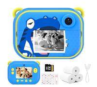 Joytrip Kids Instant Print Camera, Kids Camera with 2.4” Large Screen LCD, Selfie Toddler Cameras Print Paper & 32G Card, Christams Birthday Gifts for Girls Boys Age 3-12 (Blue)