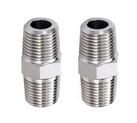 JoyTube 3/4" Male Thread to 3/4" NPT Hex Pipe Connector, 304 Stainless Steel Threaded Pipe Fittings (Pack of 2)